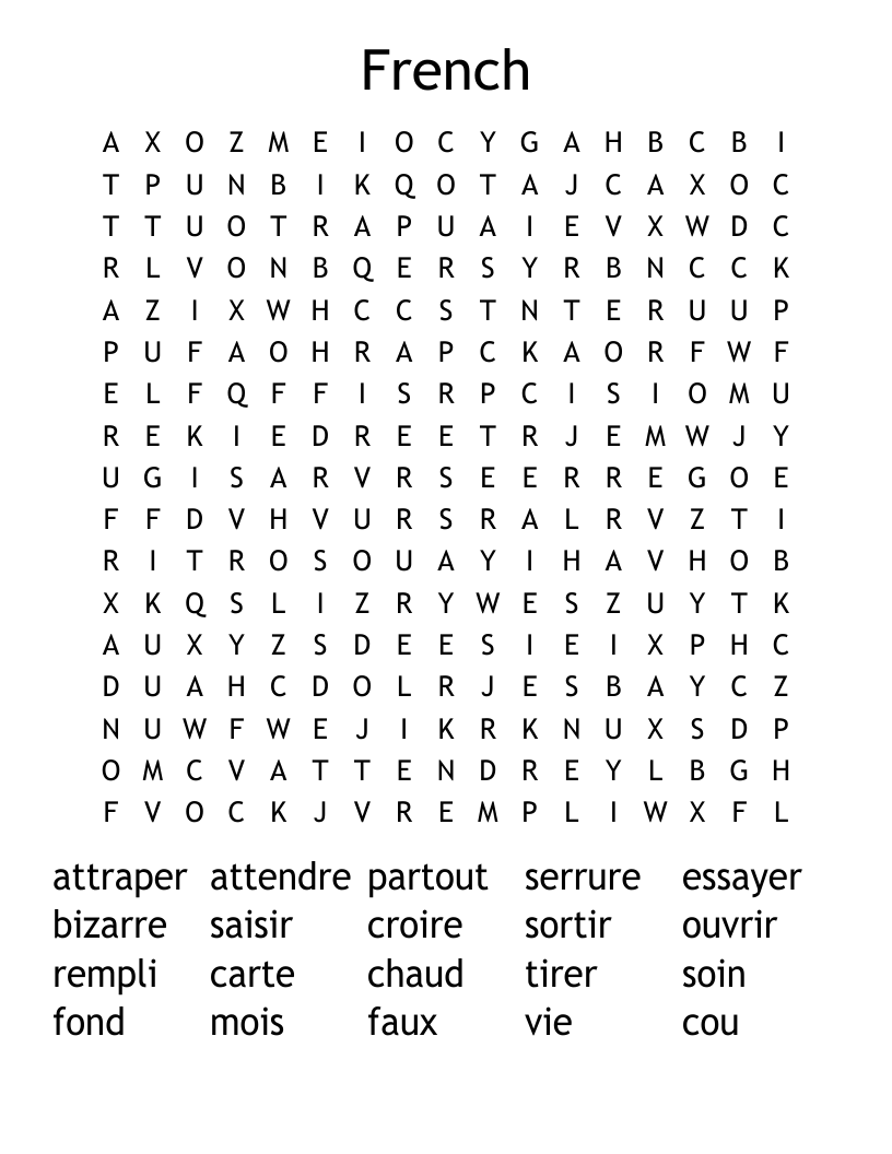 French Word Search WordMint