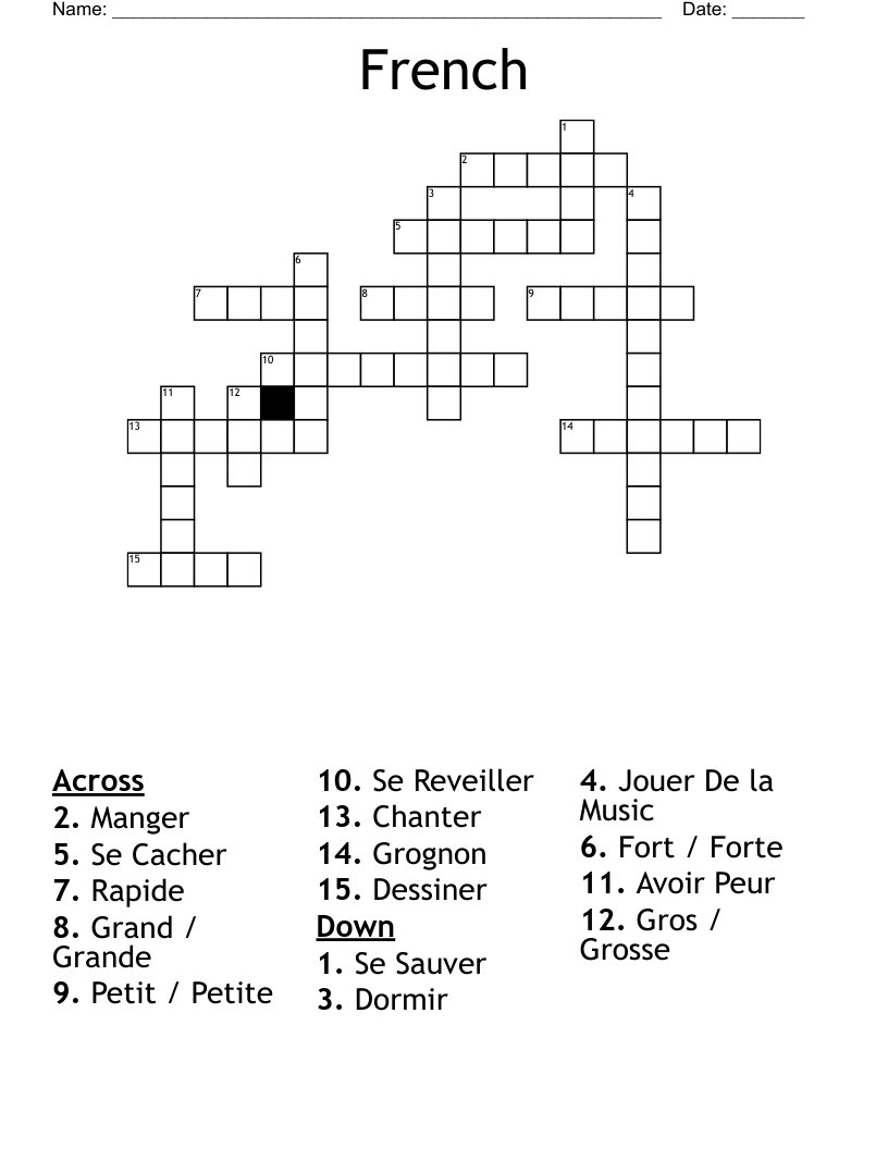 French Crossword WordMint