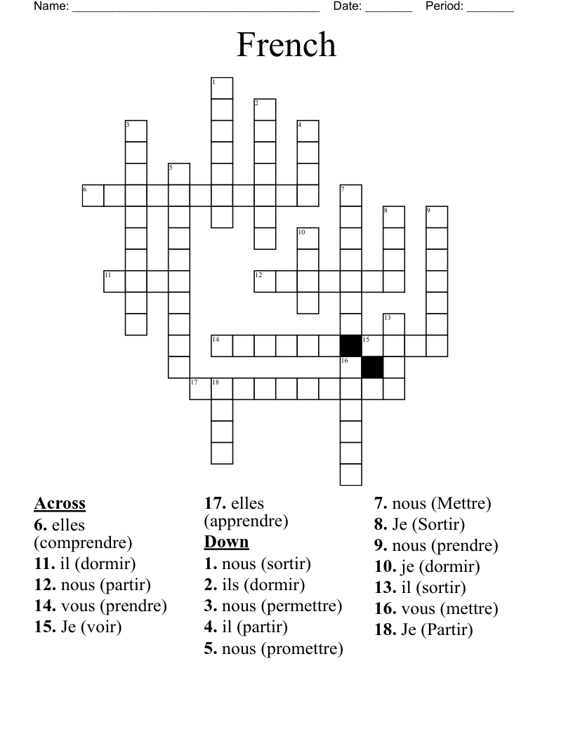 French Crossword WordMint
