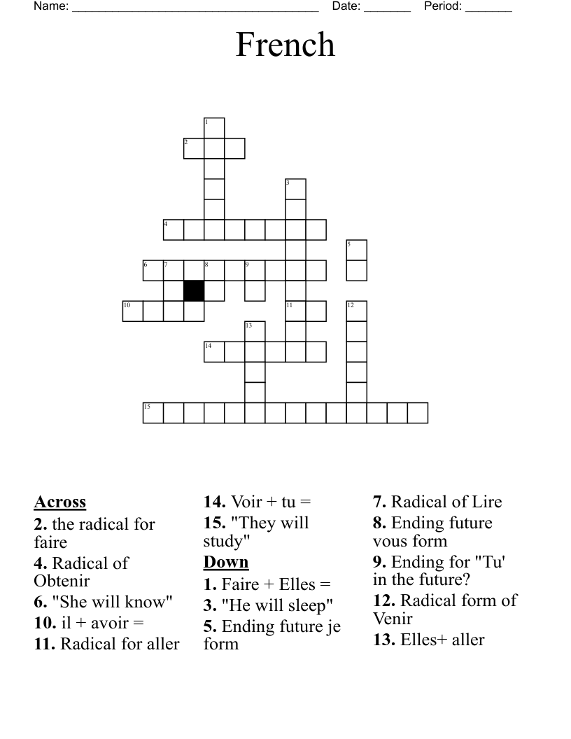 French Crossword WordMint