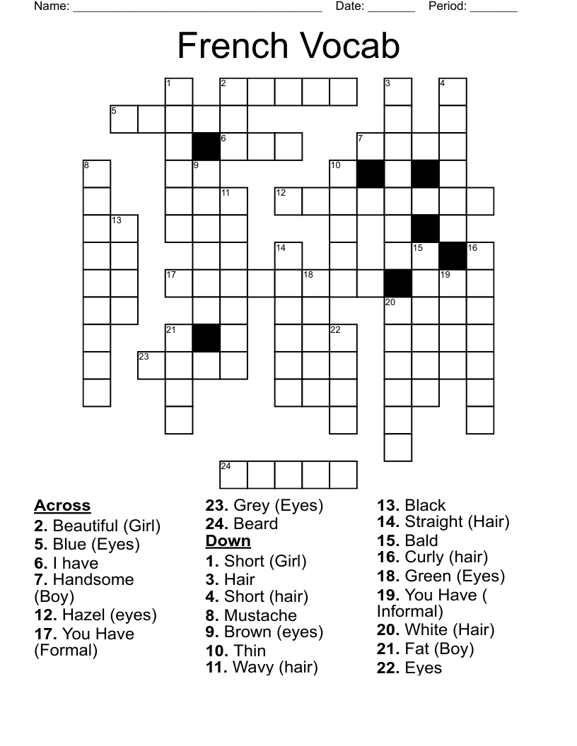DESCRIBING PEOPLE Word Search WordMint