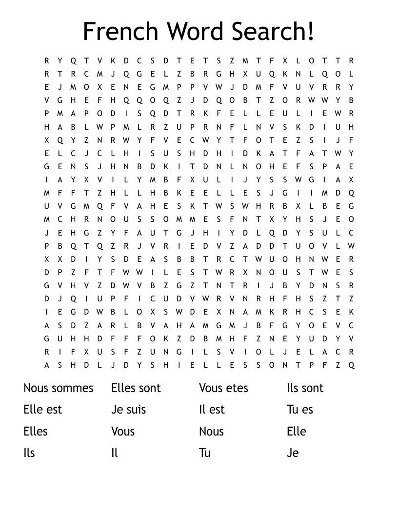 French word search! WordMint