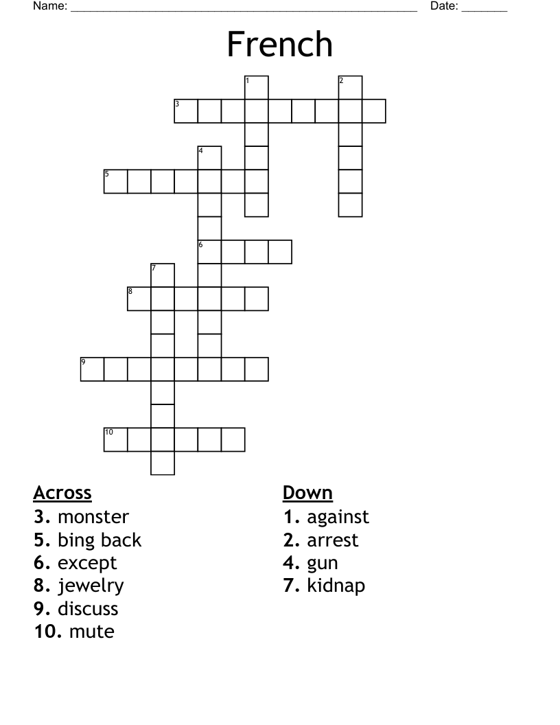 French Crossword WordMint