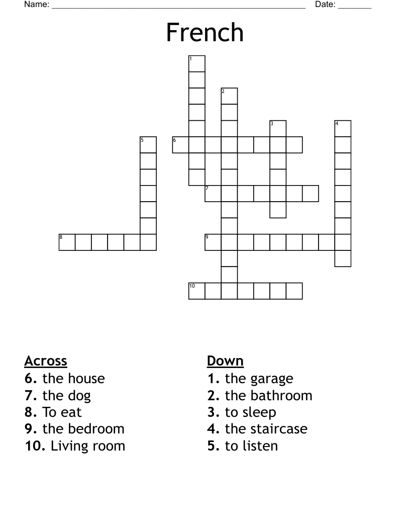 French Crossword WordMint