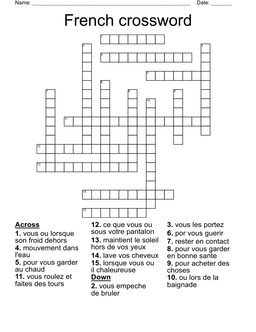 French crossword WordMint