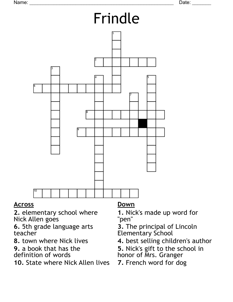 frindle Word Search WordMint
