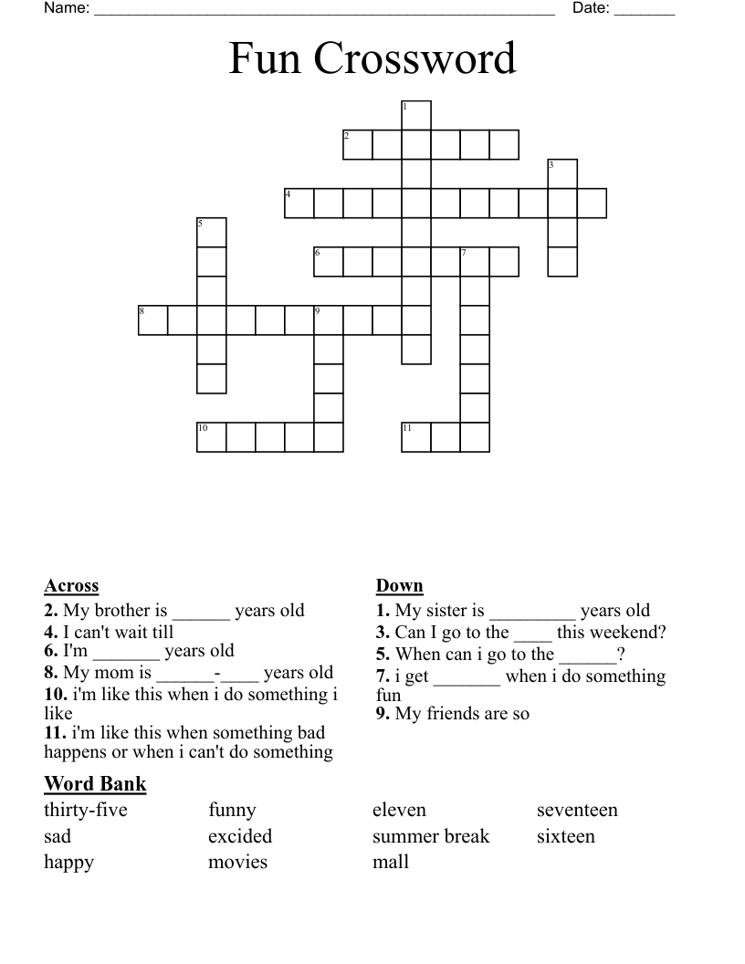 Fun Crossword - WordMint