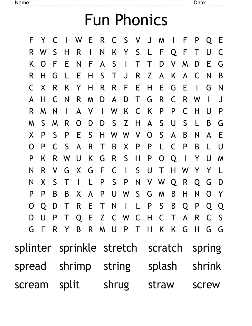 Fun Phonics Word Search WordMint