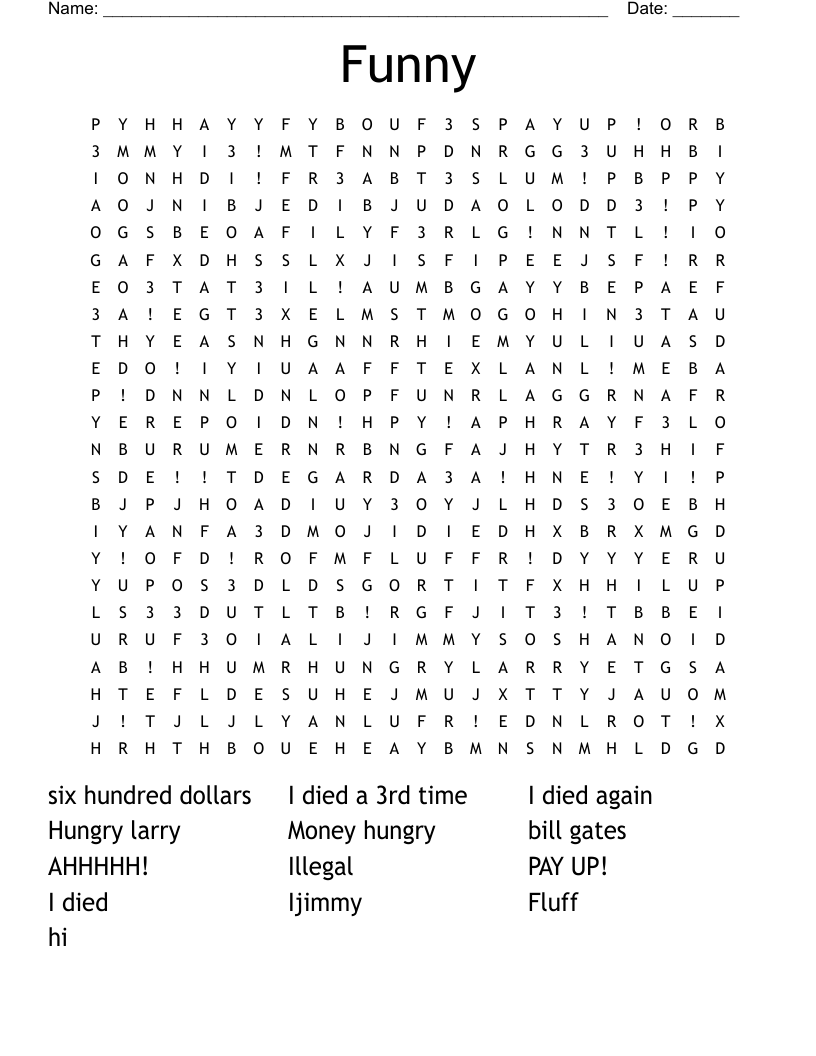 Funny Word Search WordMint