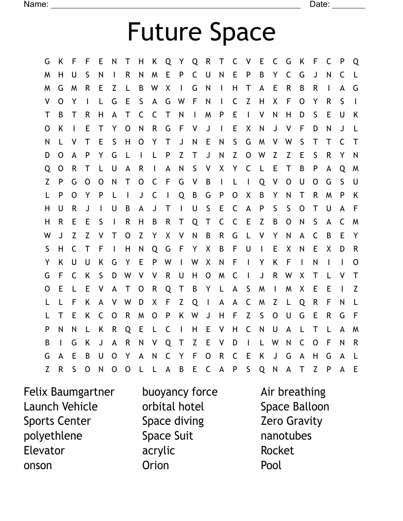 Future Space Word Search WordMint