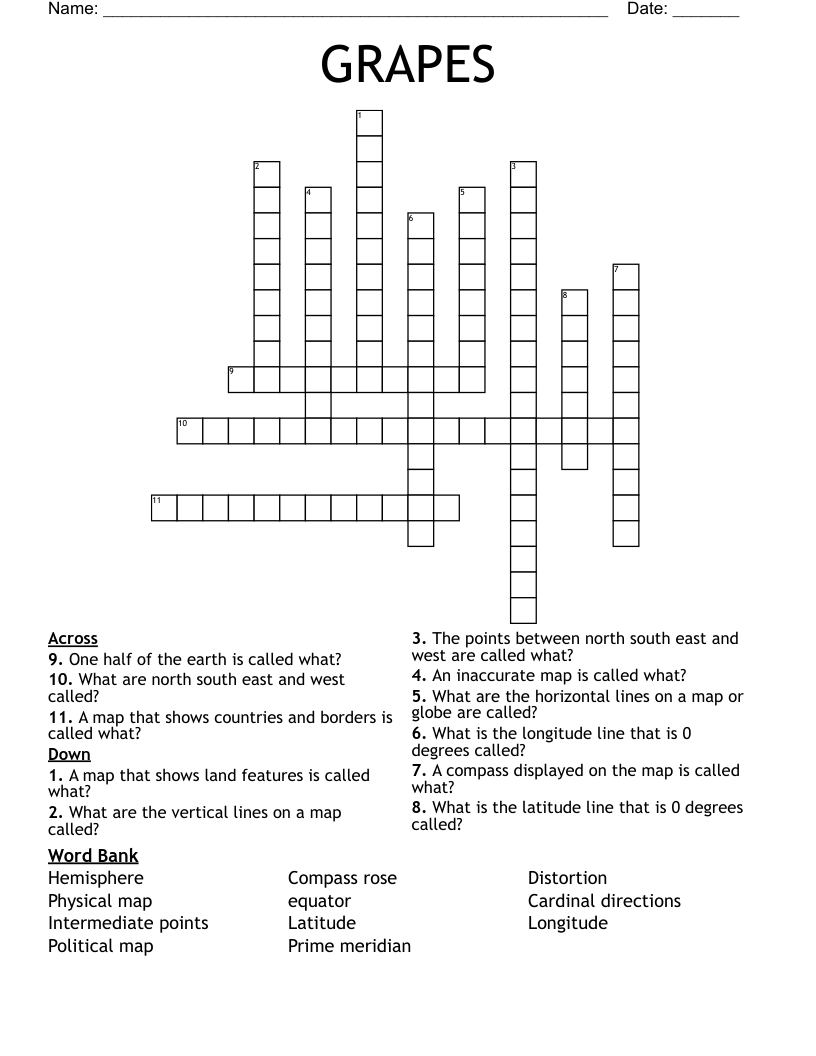 GRAPES Crossword WordMint