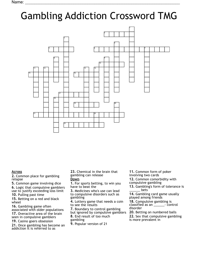 Intro to Gambling Word Search WordMint