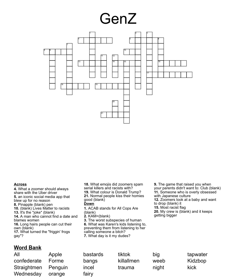 GenZ Crossword WordMint