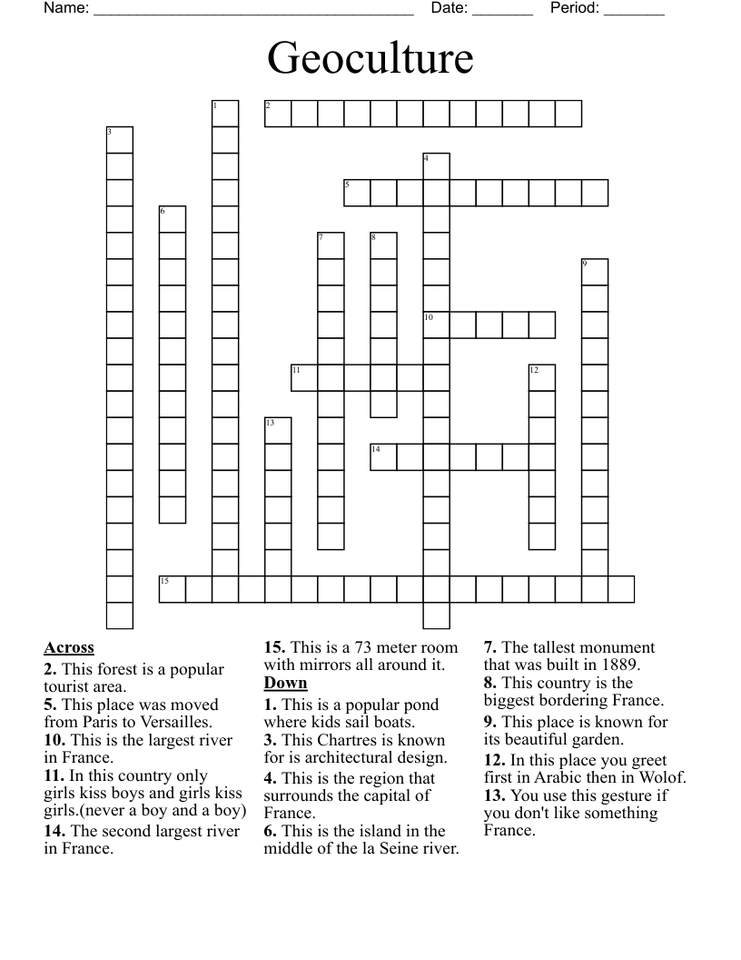 Geoculture Crossword WordMint