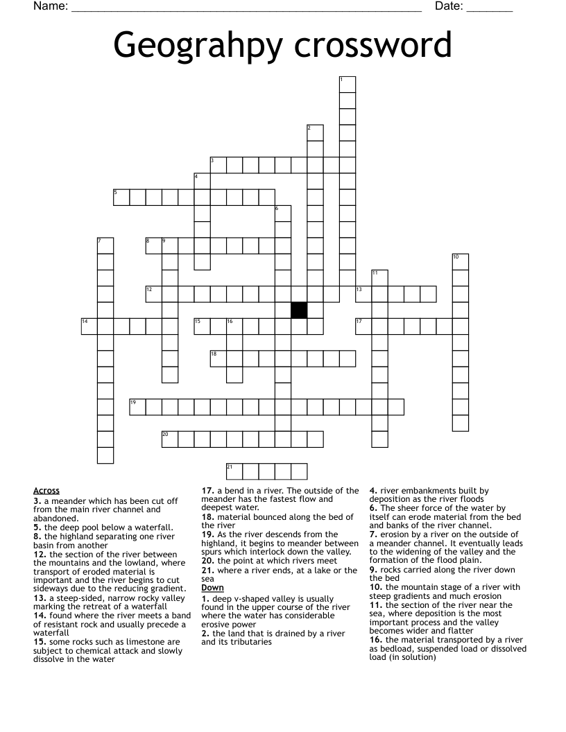 Rivers Crossword WordMint