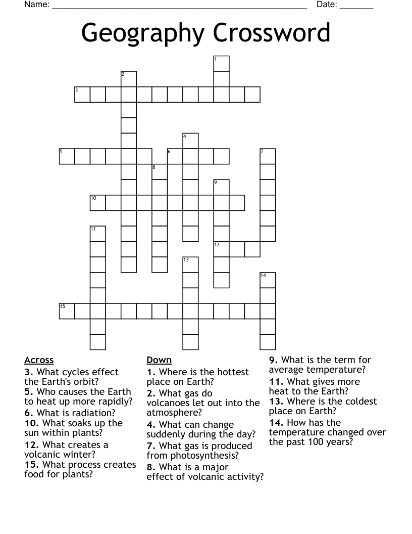 Geography Crossword WordMint