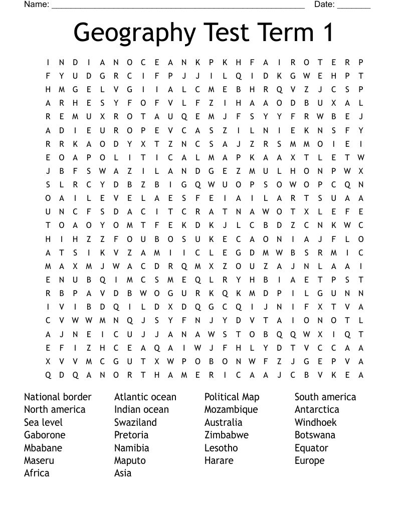 Capitals of African Countries Worksheet WordMint