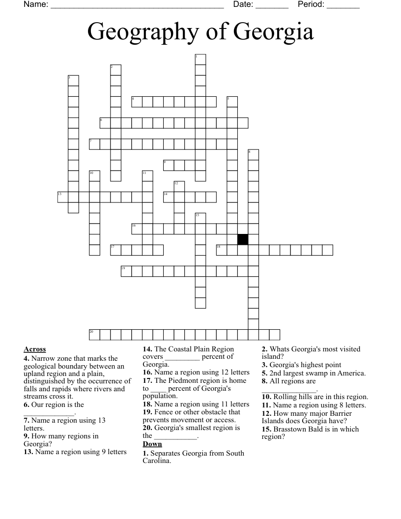 Geographic Reference Crosswords, Word Searches, Bingo Cards WordMint