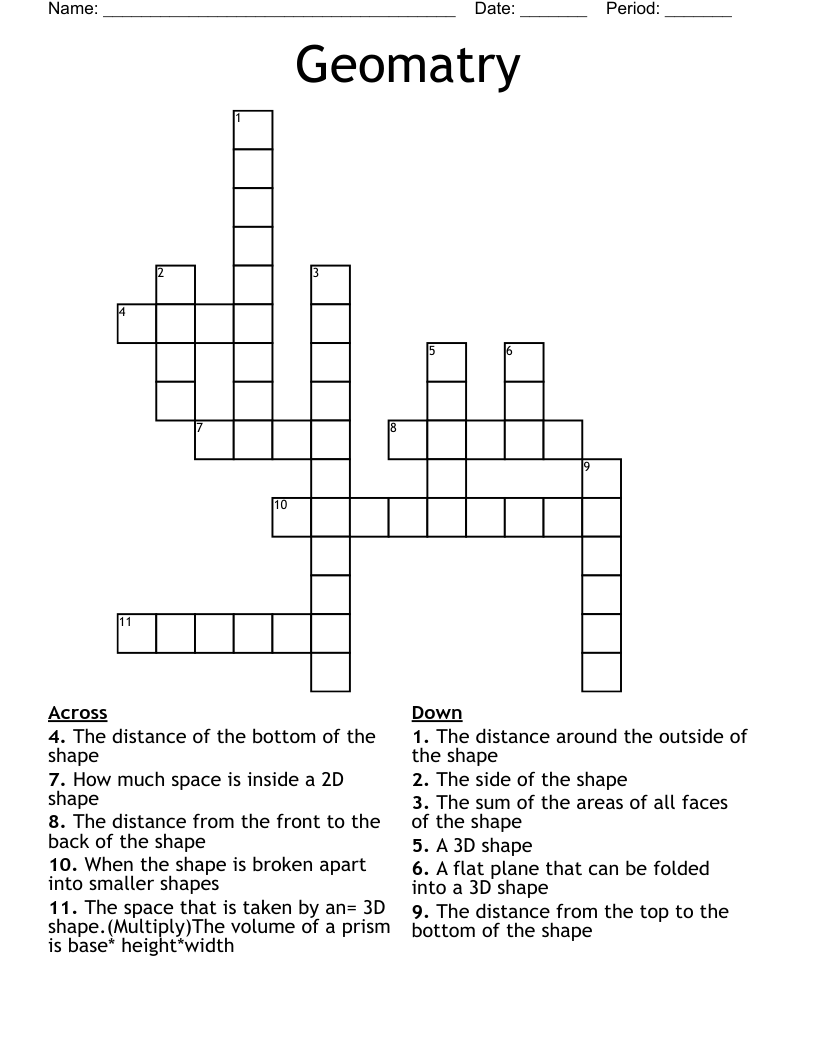 Geomatry Crossword WordMint