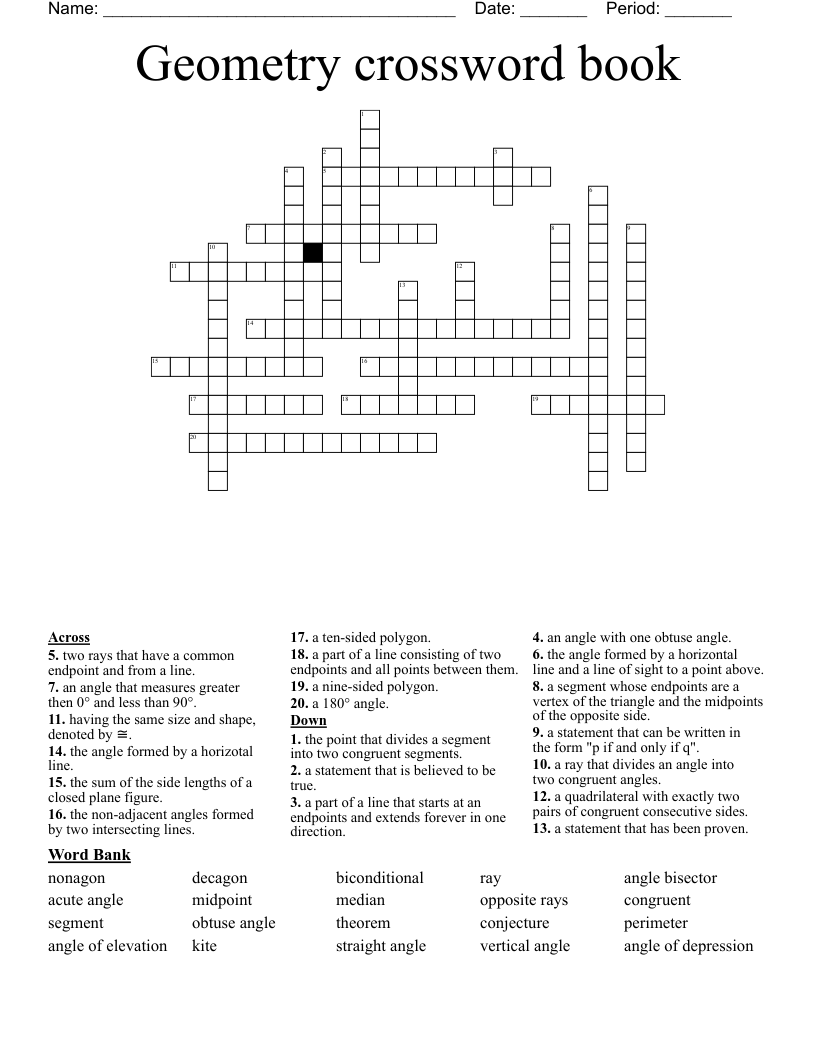 Geometry crossword book WordMint