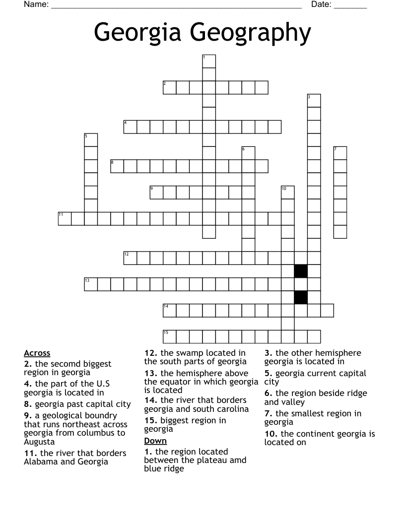 North Vancouver Seymour Geography Crossword WordMint