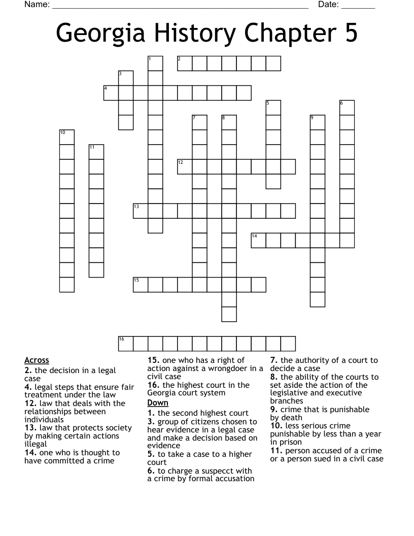 History Chapter 5 Crossword WordMint