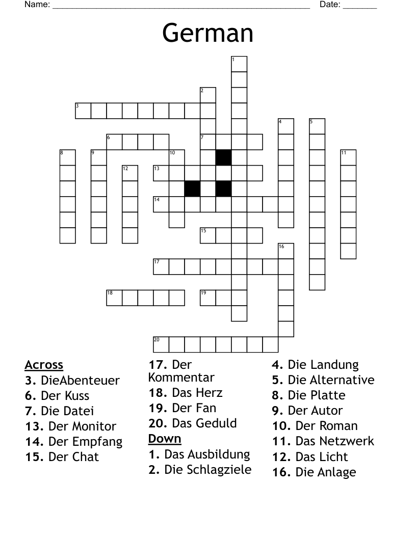 German Crossword WordMint