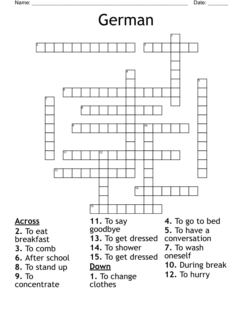 German Crossword WordMint