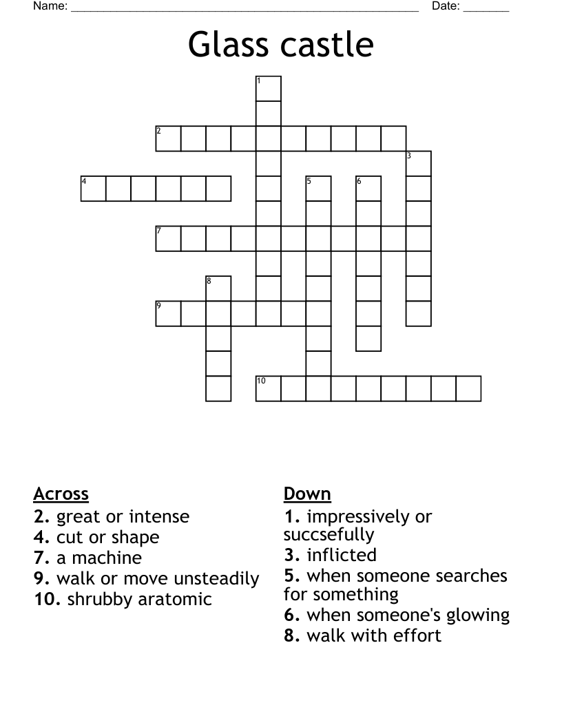 Glass castle Crossword WordMint