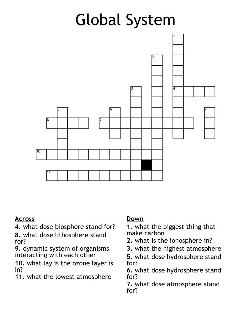 Global System Crossword WordMint