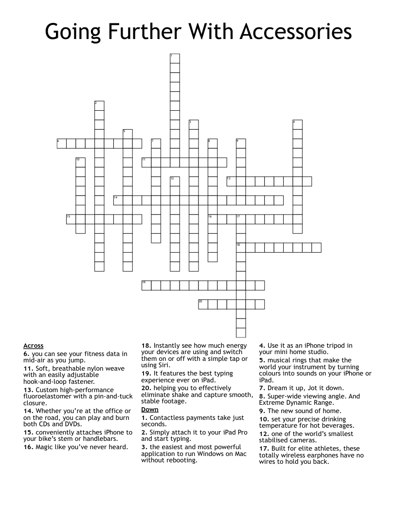 Going Further With Accessories Crossword WordMint