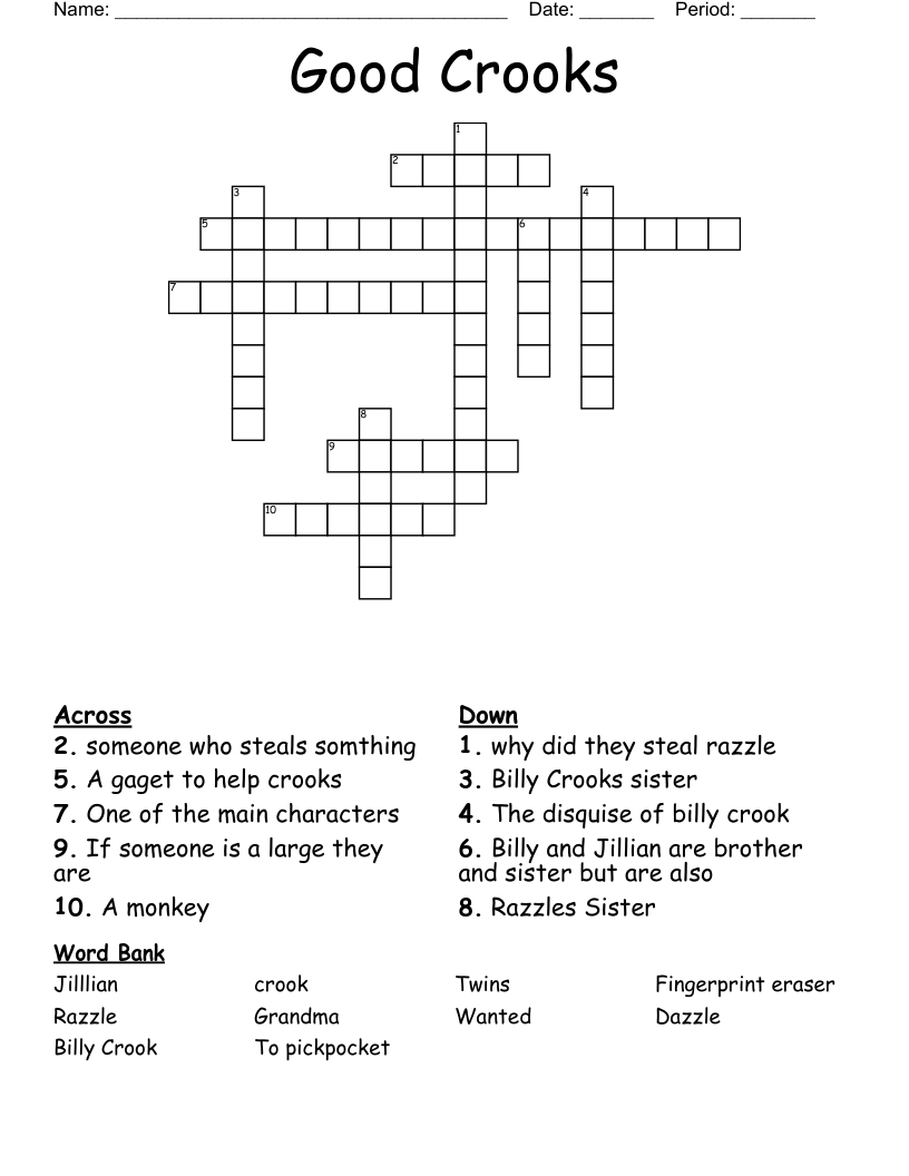 Good Crooks Crossword WordMint