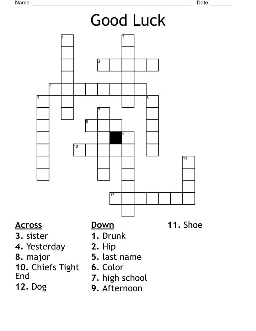 Good Luck Crossword WordMint