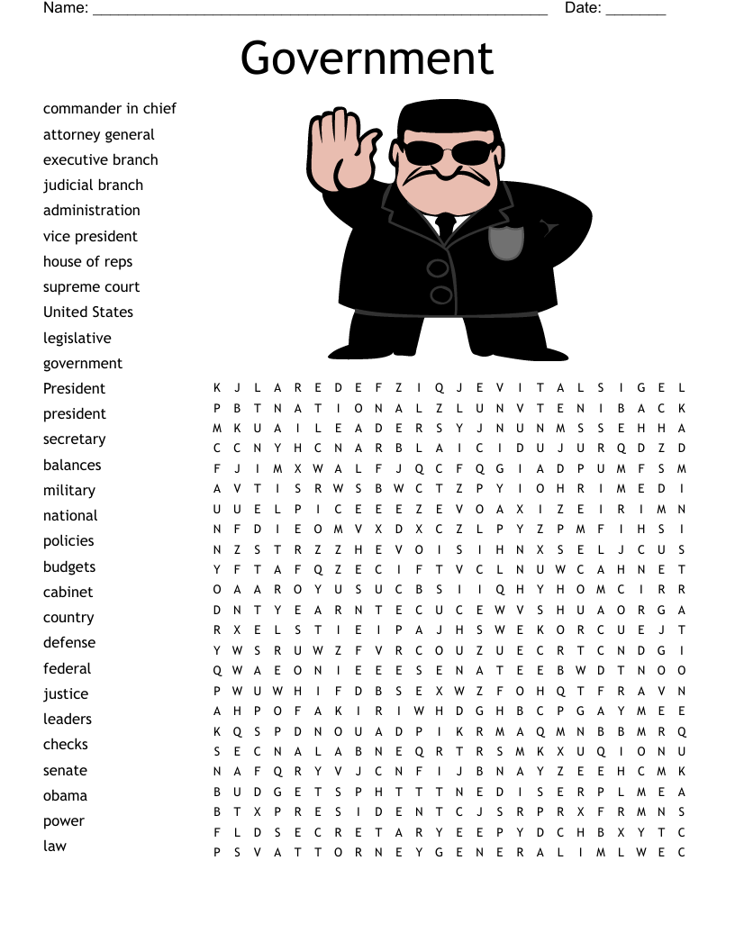 Government Word Search - WordMint