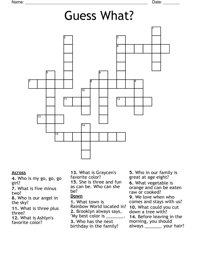 Guess What? Crossword WordMint