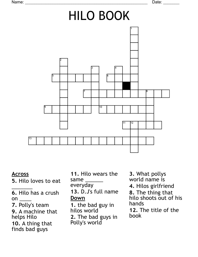 HILO BOOK Crossword WordMint