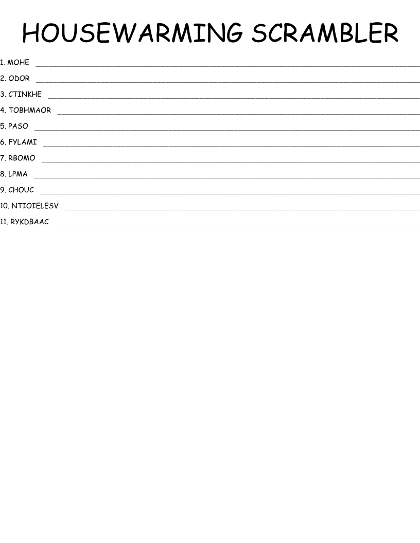 HOUSEWARMING SCRAMBLER WordMint