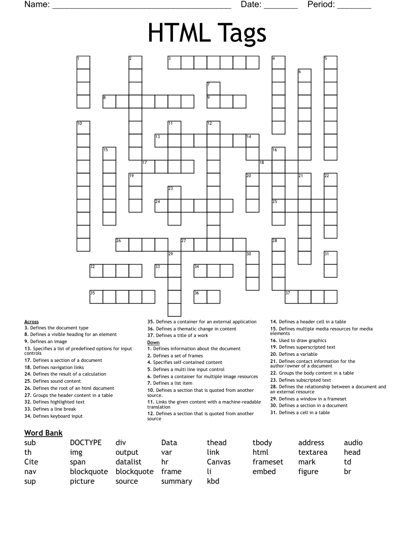 Programming Crosswords, Word Searches, Bingo Cards WordMint
