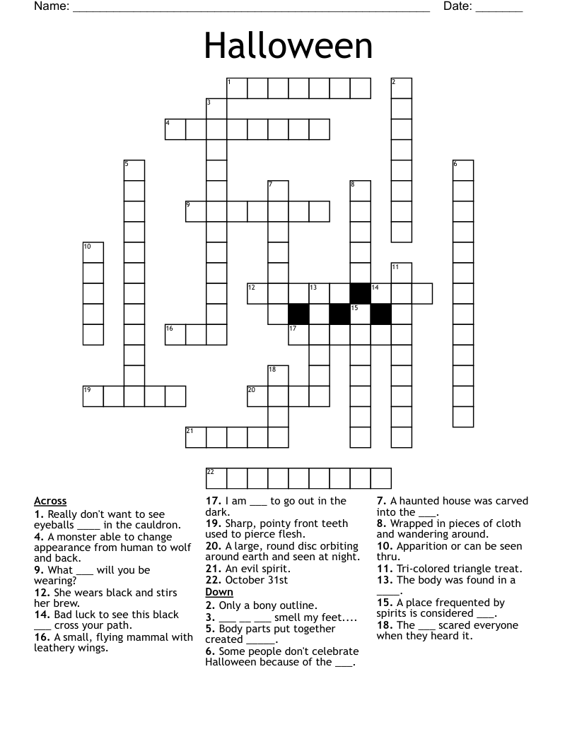 Halloween Crossword WordMint