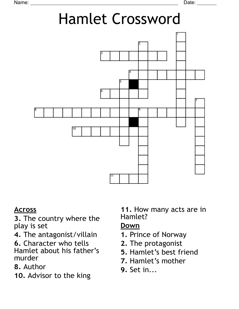 Hamlet Crossword WordMint
