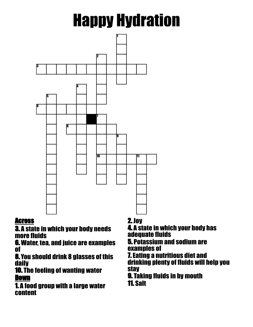 hydration Word Search WordMint