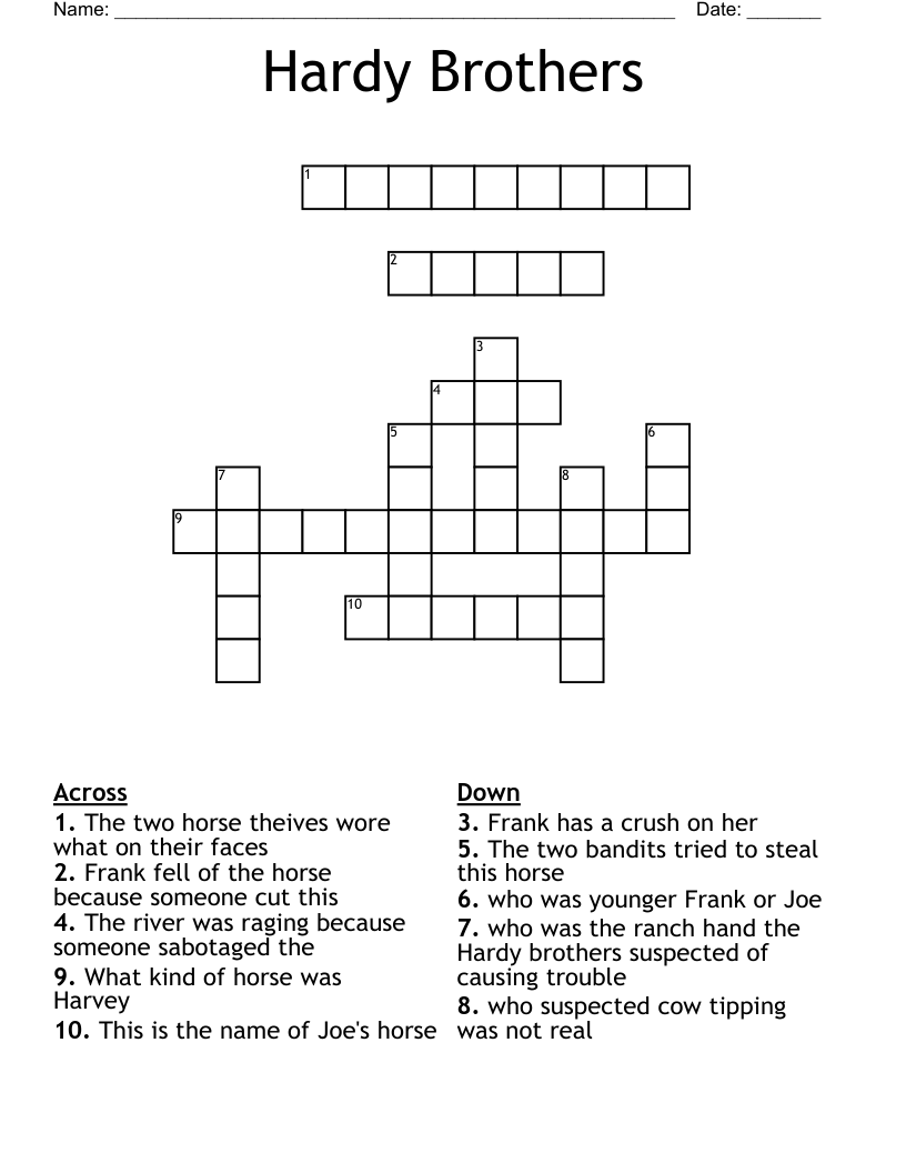 Hardy Brothers Crossword WordMint