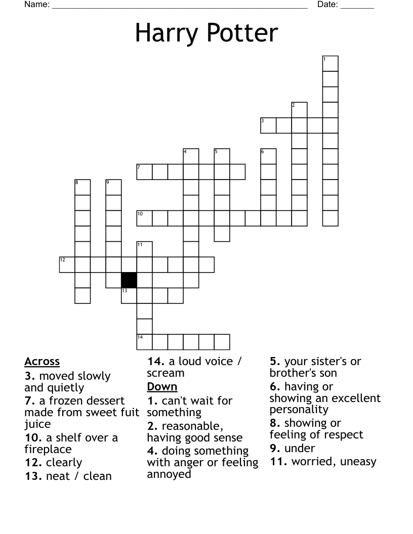 Harry Potter Crossword WordMint