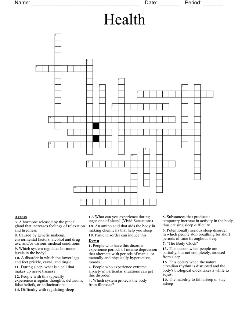 Sleep Crossword WordMint