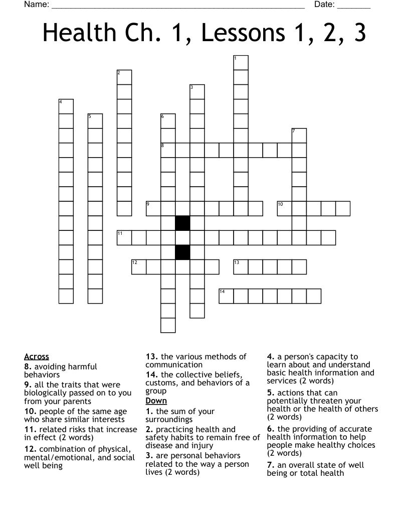 Mental Health Crossword WordMint