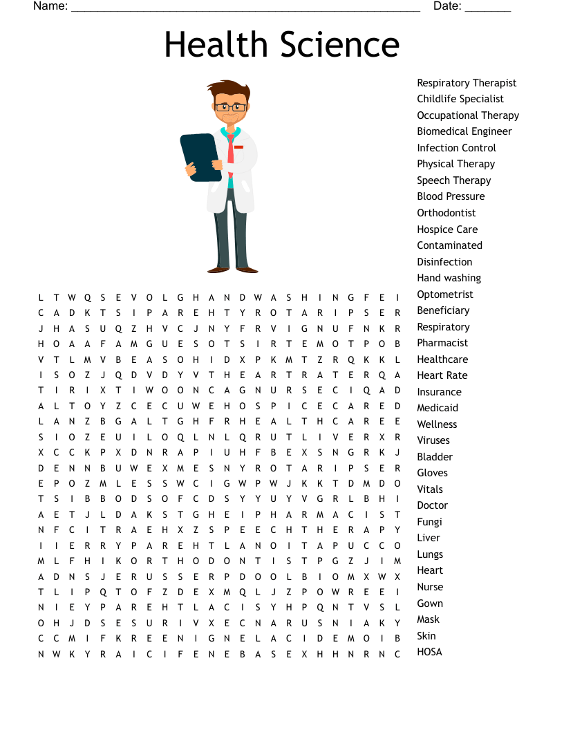 Health Science Word Search - WordMint