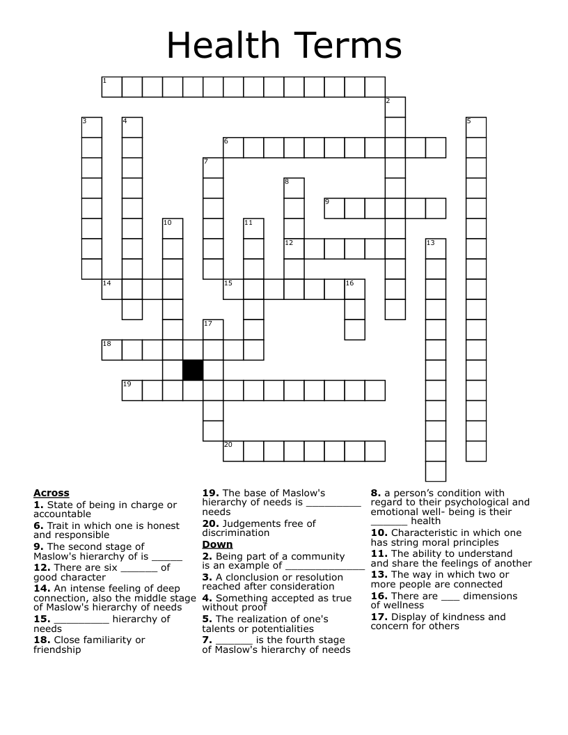 CI, SRV, Inclusion Crossword WordMint