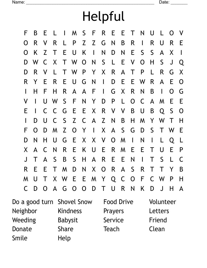 Helpful Word Search WordMint