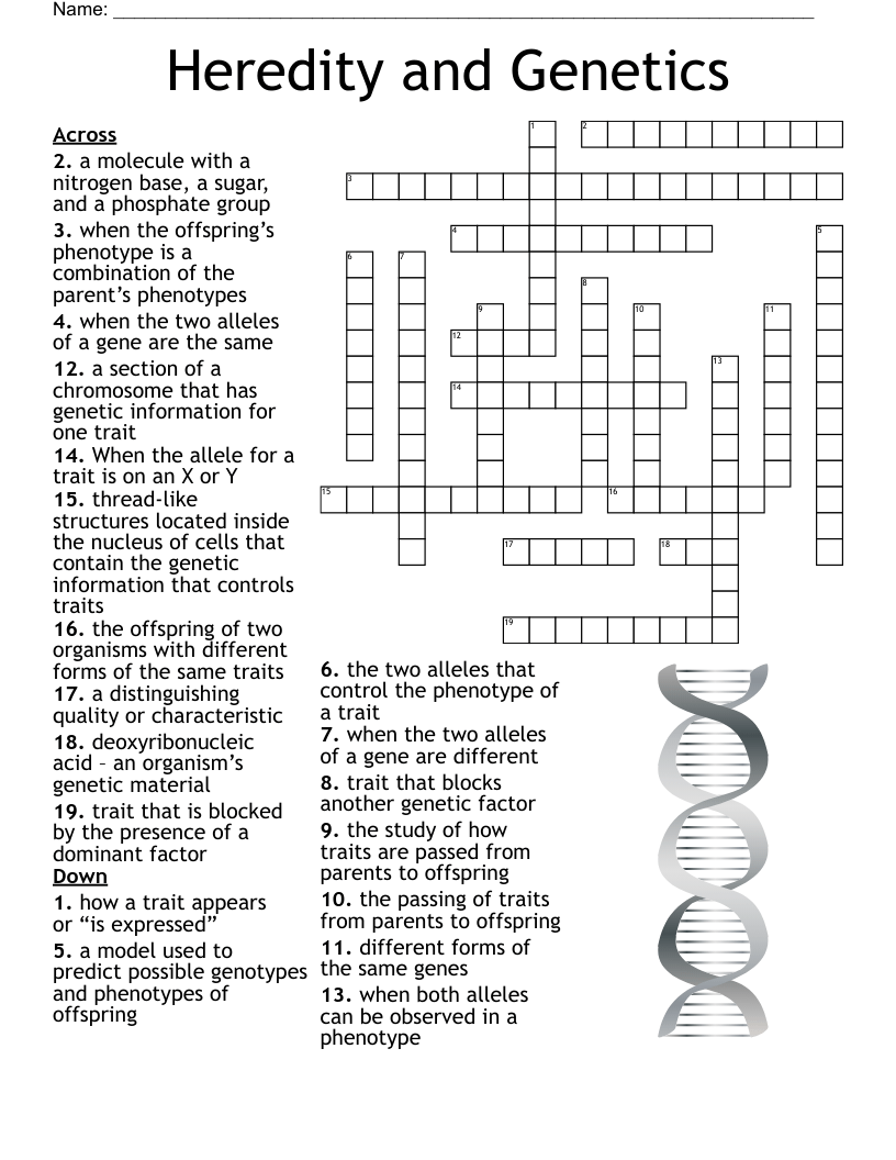 Heredity and Crossword WordMint