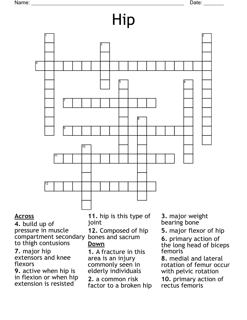 Hip Crossword WordMint